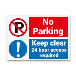 No Parking 24 Hr Access Required At All Times Correx Safety Sign 300mm x 200mm. 
