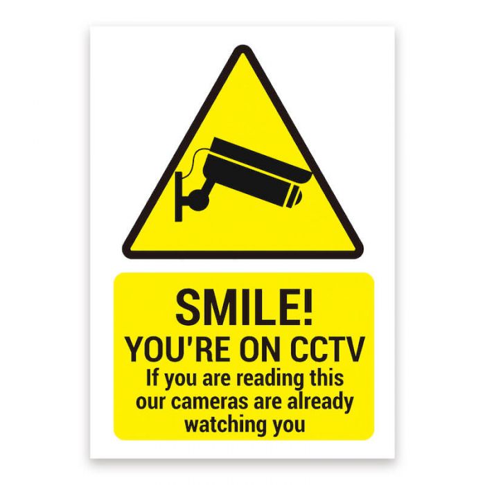 Smarts-Art Smile You Are On Cctv Warning Sign 400Mm X 300Mm 5Mm Weatherproof Signboard