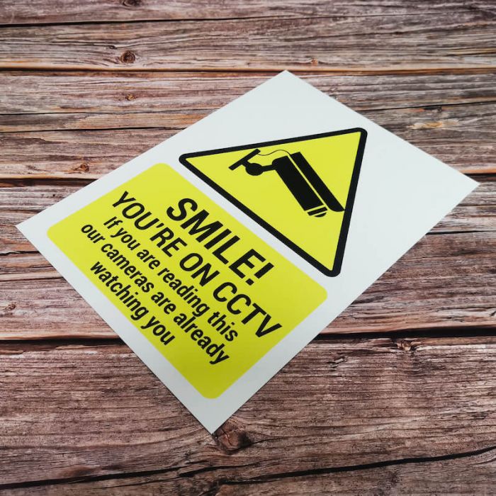 Smarts-Art Smile You Are On Cctv Warning Sign 400Mm X 300Mm 5Mm Weatherproof Signboard