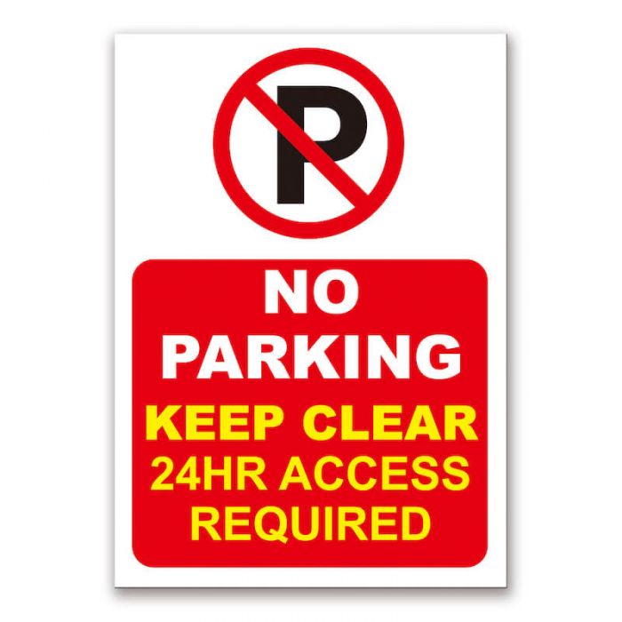 PLEASE KEEP CLEAR 24HR ACCESS NEEDED SAFETY STICKER RIGID VE141 SIGN 