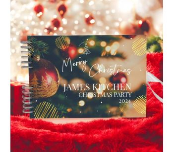 Personalised Christmas Red and Gold Ornaments with Different Page Options