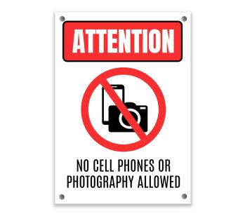 LP Lifestyle No Cell Phones or Photography Allowed Sign – Waterproof PVC Warning Notice for Business, Office & Private Areas, Weatherproof Rust-Free No. 244