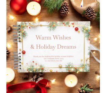 Personalised Elegant White and Red Christmas Guest Book with Different Page Options