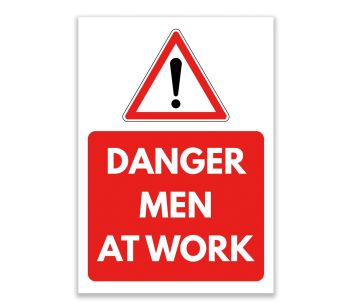 LP Lifestyle Danger Men At Work Sign – Durable Weatherproof Rust-Free PVC Safety Sign for Construction Site Warning Outdoor Use Hazard Notice No.411