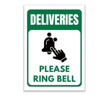LP Lifestyle Deliveries Please Ring Bell Sign – Durable Weatherproof Rust-Free Waterproof PVC Doorbell Instruction Sign for Homes, Entrance Delivery Sign No.414