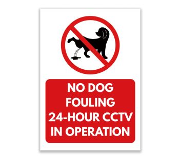 LP Lifestyle No Dog Fouling 24 Hour CCTV in Operation Sign – Durable Weatherproof Rust-Free Waterproof PVC Warning Sign for Gardens, Fences, Outdoor Use No.415