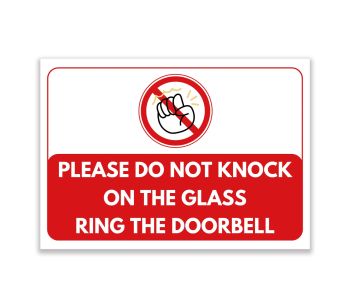 LP Lifestyle Please Do Not Knock on Glass Ring Doorbell Sign – Durable Weatherproof Rust-Free Waterproof PVC Door Notice Sign for Homes, Shops, Outdoor Use No.418