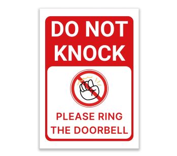 LP Lifestyle Do Not Knock Please Ring Doorbell Sign – Durable Weatherproof Rust-Free Waterproof PVC Door Notice Sign for Homes, Offices, Delivery Instruction No.420