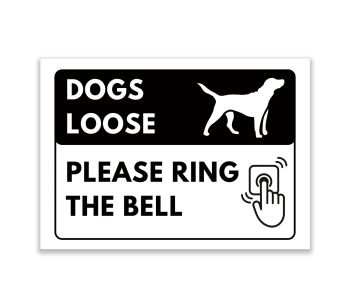 LP Lifestyle Dogs Loose Please Ring the Bell Sign – Durable Weatherproof Rust-Free Waterproof PVC Dog Warning Sign for Home Outdoor Use No.430