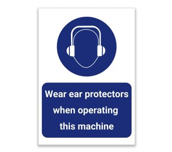 LP Lifestyle Wear Ear Protectors Sign – Durable Weatherproof Rust-Free Waterproof PVC Mandatory Safety Sign for Industrial Workshop, Factory, Machinery Area Use No.431