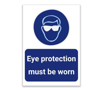 LP Lifestyle Eye Protection Must Be Worn Sign – Durable Weatherproof Rust-Free Waterproof PPE Safety Sign for Workshop Factory Industrial Use No.433
