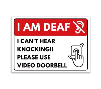 LP Lifestyle I Am Deaf Sign Please Use Doorbell – Durable Weatherproof Rust-Free Waterproof Accessibility Door Notice Sign for Home Office No.437