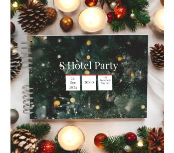 Personalised Green & Grey Pastel Christmas Guest Book with Different Page Options