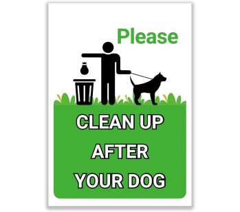 LP Lifestyle Please Clean Up After Your Dog Sign – Weatherproof Rust-Free Waterproof PVC Outdoor Notice, Durable Green Dog Fouling Reminder No.252