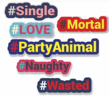 #PARTYPACK Trending Hashtag Oversized Multi-Pack Photo Booth PVC Word Board Signs