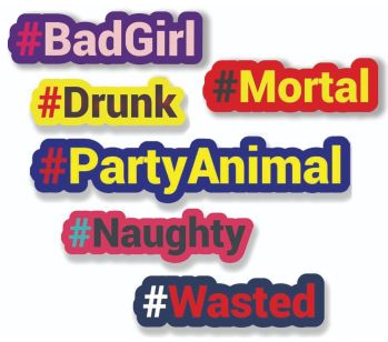 #PARTYPACK Trending Hashtag Oversized Multi-Pack Photo Booth PVC Word Board Signs