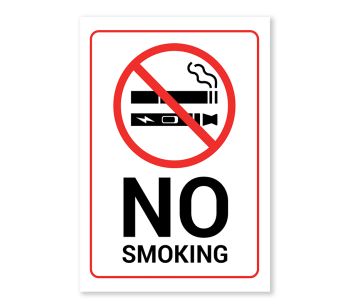 No Smoking Warning Sign - Durable, Rust-Free, Weatherproof PVC - Indoor & Outdoor Use - No.134, 135, 136