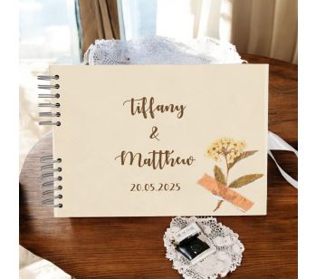 Personalised Cream Torn Simple Poetry Wedding Guest Book with Different Page Options