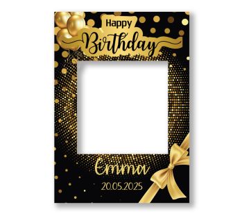CUSTOM Black & Gold Glam Theme Fully Printed Posing Frame - No. 040