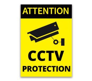 ‘ATTENTION’, ‘CCTV PROTECTION’ Sign, Tough Durable Rust-Free Weatherproof PVC Sign 