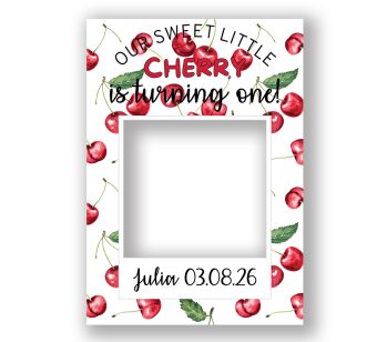 CUSTOM Red Cherry Birthday Fully Printed Posing Frame – No. 047