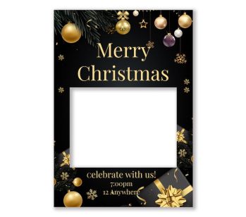 CUSTOM Xmas Black & Gold Gift Box Fully Printed Posing Frame - No. 036