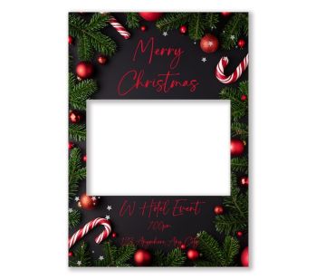 CUSTOM Xmas Dark Fir Branches and Baubles Fully Printed Posing Frame - No. 034