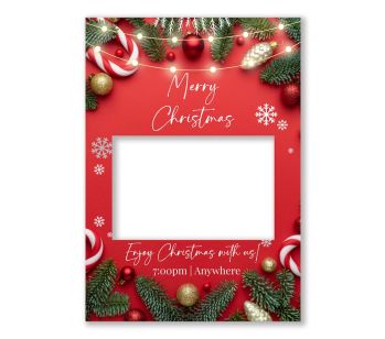 CUSTOM Xmas Fir Branches And Decoration Ornaments Fully Printed Posing Frame - No. 032