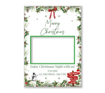CUSTOM Xmas Green Holly Fir Tree Fully Printed Posing Frame - No. 035