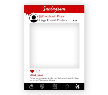 CUSTOM Xmas Ins Santagram Social Media Style Fully Printed Posing Frame - No. 033