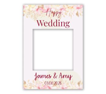 CUSTOM Pink and Gold Flower Wedding Fully Printed Posing Frame – No. 049