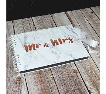 Good Size Copper ‘Mr & Mrs’ Marble Guestbook