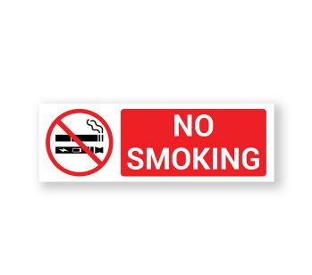 Red No Smoking Warning Sign - Durable, Rust-Free, Weatherproof PVC - Indoor & Outdoor Use - Size (300mm x 100mm) - No.152