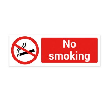 No Smoking – Warning Sign. Tough, Durable and Rust-Proof Weatherproof PVC Sign 300mm x 100mm. No 018