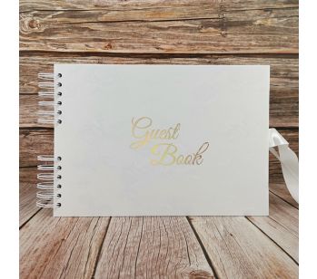 Good Size Rose Patterned Guestbook with Golden ‘Guest Book’ Message
