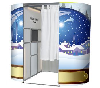 Snow Globe Christmas Scene Photo Booth Experience Skins