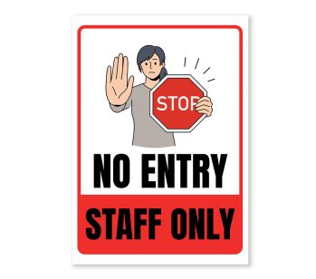 No Entry Staff Only Warning Sign - Durable, Rust-Free, Weatherproof PVC - Indoor & Outdoor Use - No. 083 ，084，085