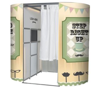 Yellow Pastel retro Vintage Photo Booth Experience Skins (Only 4 Panels)