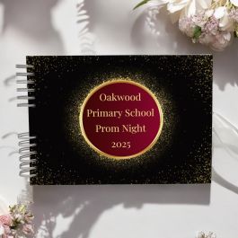Personalised Black and Gold Elegant Prom Night Guest Book ...