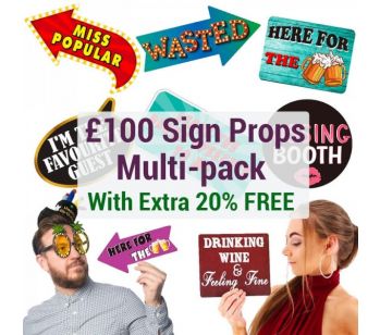 Photo Booth Sign Props Multi-pack Worth Up to £130