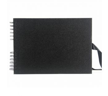 Good Size Black Paper Guestbook With Slight Leather Affect Covers