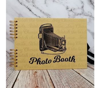 Good Size, Brown Photo Booth Style Guestbook with 6x4 Printed Pages
