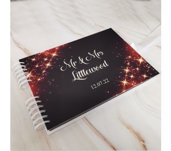 Personalised Copper Gold Diagonal Star Shower Guestbook DIY Photo Album with Different Page Style Options