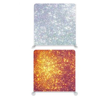 8ft*7.5ft Gold Glitter and Silver Glitter Effect Backdrop