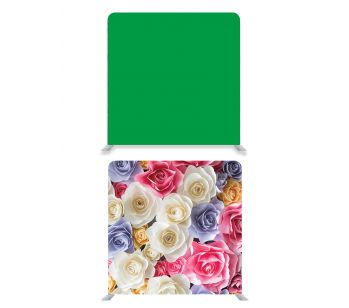 8ft*8ft Green Screen and Pretty Coloured Flowers Backdrop, With or Without Tension Frame. 