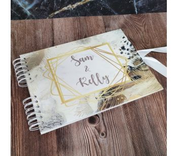 Personalised Modern Nature Golden Leaves Guestbook with Different Page Style Options