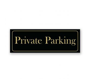
Black And Gold Private Parking Warning Sign. Tough, Durable And Rust-Proof Weatherproof PVC Sign For Outdoor Use, 300mm x 100mm. No. 044
