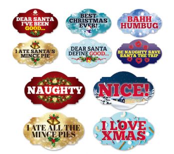 Set of 5 PVC Double-sided Xmas Photo Booth Props  Pack 4