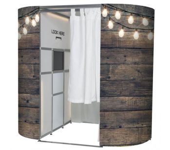 Rustic Wood With Fairy Lights Photo Booth Experience Skins