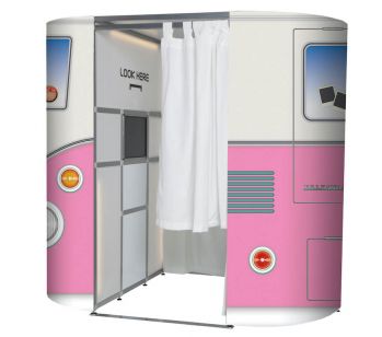 Pink VW Camper Van Photo Booth Panel Skins